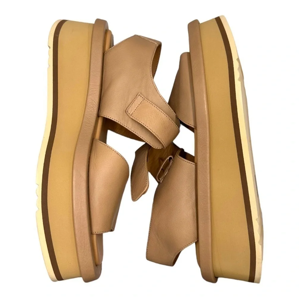 Paloma Barcelo Mamore Slingback Platform Chunky Sandals Nocciola NWOT